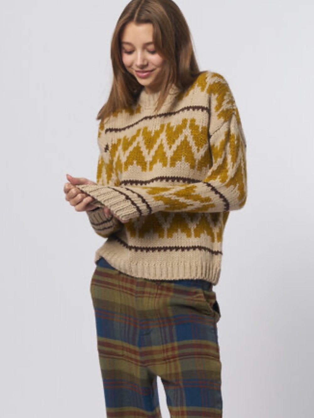 THE GREAT. The Folk Pullover in Earthtone - Picture 4 of 10
